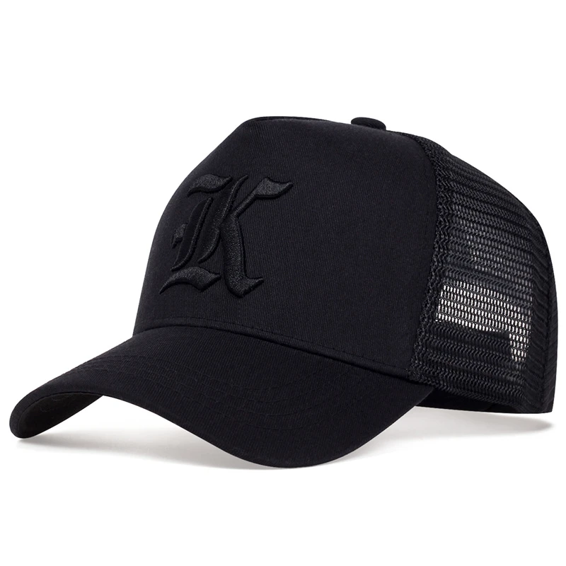 Unisex LK Letter Embroidery Baseball Net Caps Outdoor Adjustable Spring and Summer Casual Sunscreen Hat Sports Cap