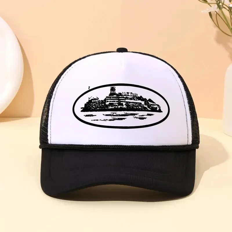 A trendy city scenery mesh dad hat | Adjustable breathable baseball cap | Unisex sun hat | Outdoor activities/daily wear/party a