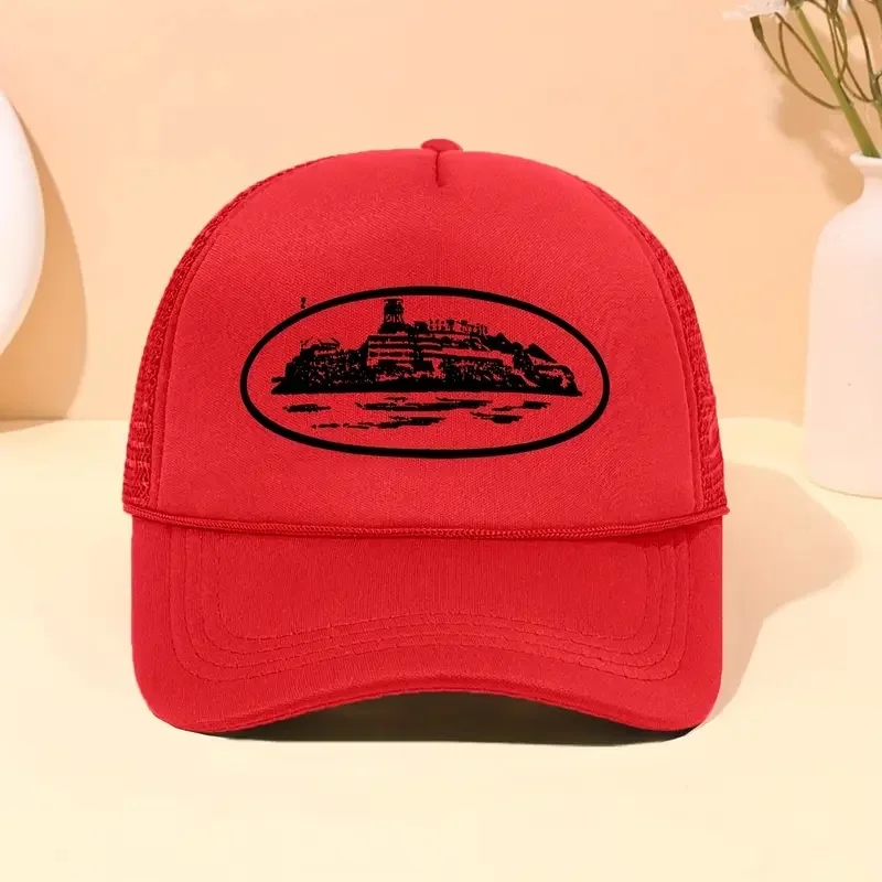 A trendy city scenery mesh dad hat | Adjustable breathable baseball cap | Unisex sun hat | Outdoor activities/daily wear/party a