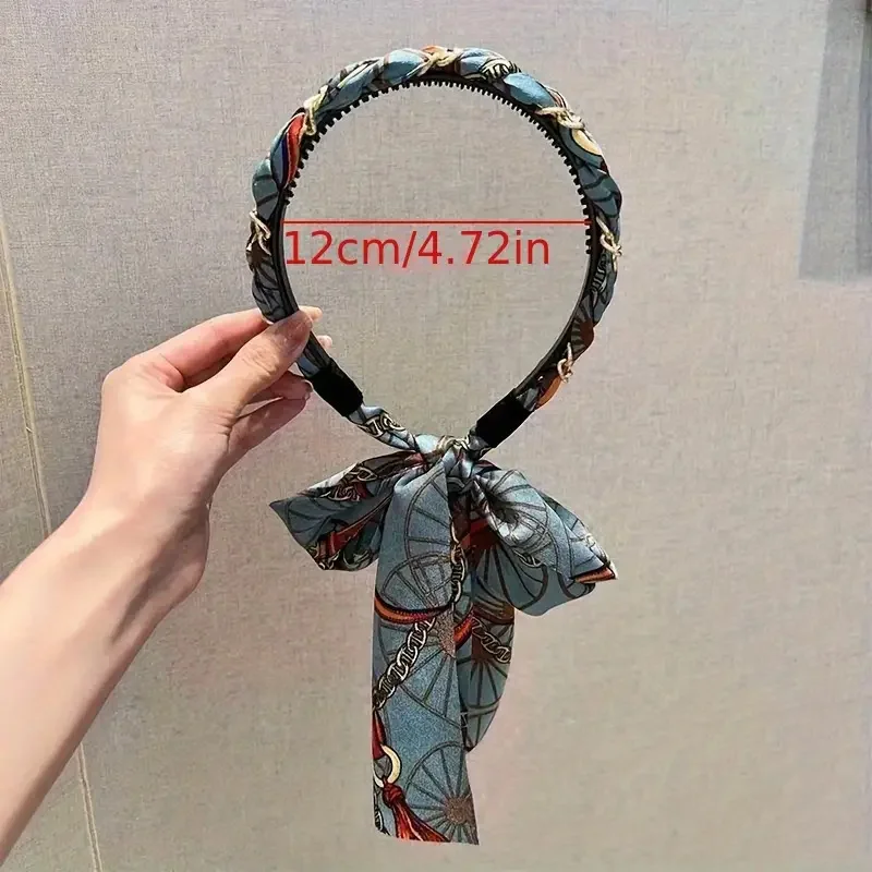 3Pcs Vintage-Inspired Chain & Ribbon Headbands for Women Elegant Hair Accessories Perfect for Braids & Updos Stylish Hair Decor
