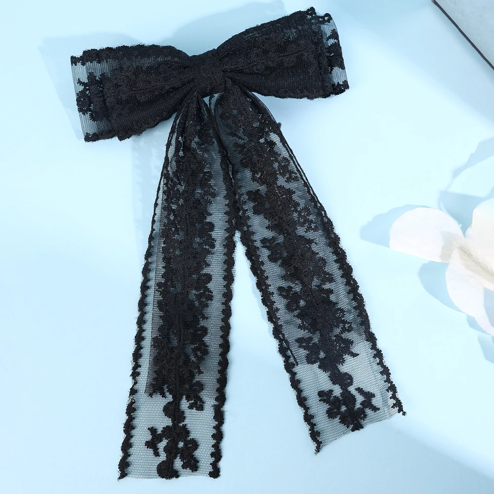 French Style Lace Hair Clips For Women Elegant Flower Embroidery Hairpins Mesh Barrette Girls Headwear Headdress Accesories
