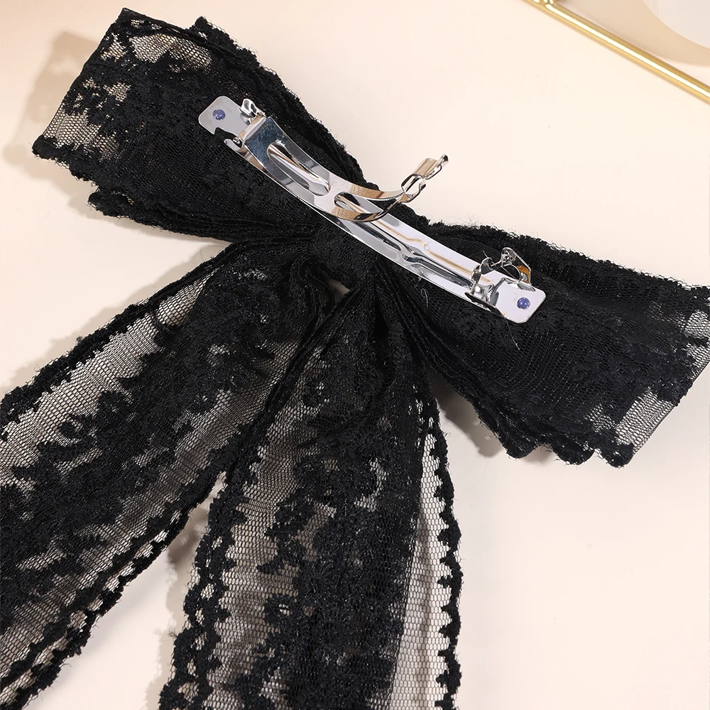 French Style Lace Hair Clips For Women Elegant Flower Embroidery Hairpins Mesh Barrette Girls Headwear Headdress Accesories
