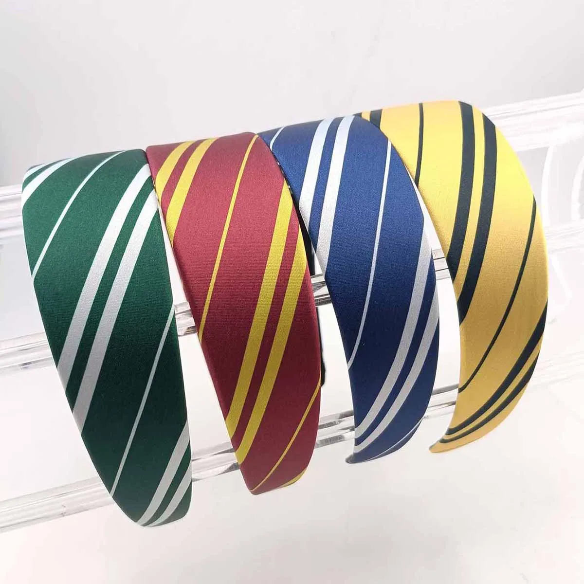 1/4PCS Magic College Wizard Slytherin Costume Cosplay Style Vintage Hair Hoop Striped Girls Silk Headband Accessories
