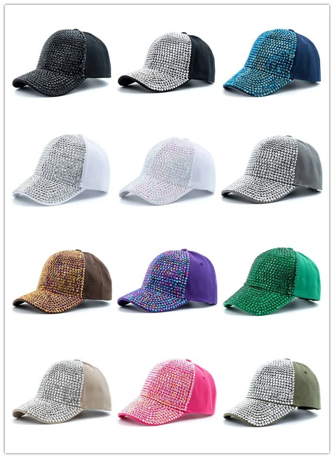 Ladies' Baseball Cap Summer Autumn Rhinestone Versatile Women Sun Hat Shopping Korean Style Fashion Hip-Hop Travel Peaked Cap