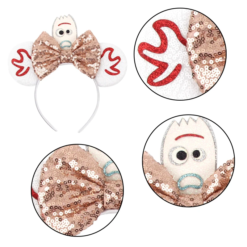 Disney Cruella Ears Headbands Kids Anime 101 Dalmatians Hair Accessories Women Cosplay Cruella De Vil Hairband For Girl Festival