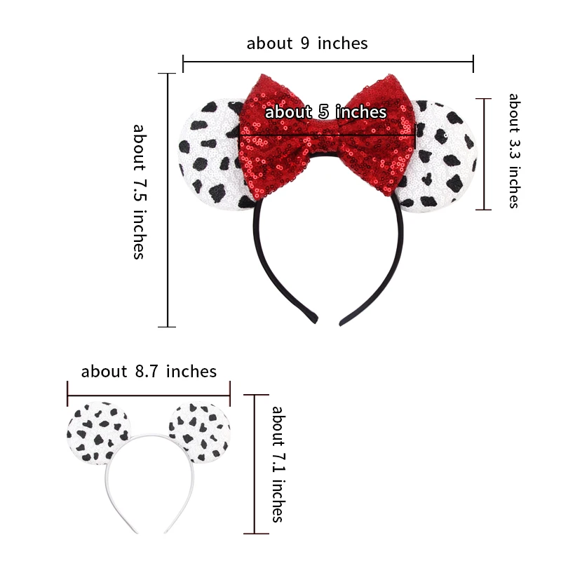 Disney Cruella Ears Headbands Kids Anime 101 Dalmatians Hair Accessories Women Cosplay Cruella De Vil Hairband For Girl Festival