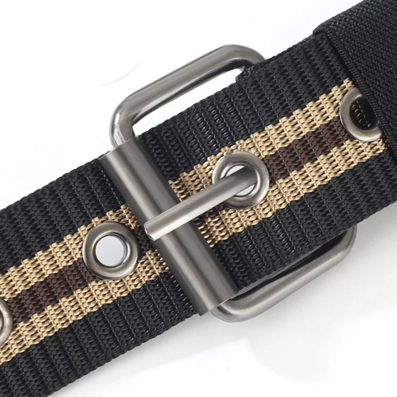 Men's Casual Canvas Belt - Pin Buckle Canvas Strap, Durable and Sturdy Trouser Belt