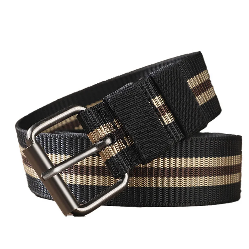 Men's Casual Canvas Belt - Pin Buckle Canvas Strap, Durable and Sturdy Trouser Belt