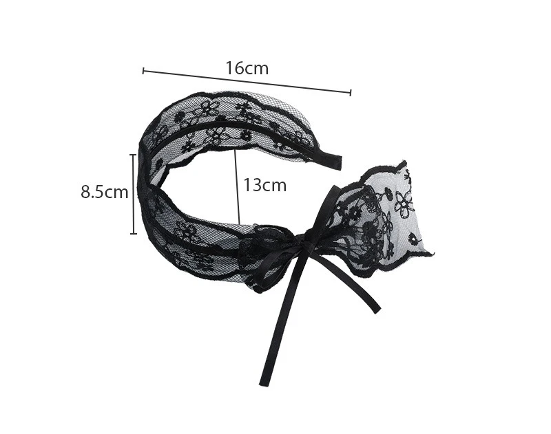 Headbands for Women Pastoral Style Wide Lace Hair Hoop Hairbands Lace Floral Bow Hair Bands Female Headwear Hair Accessories 1pc
