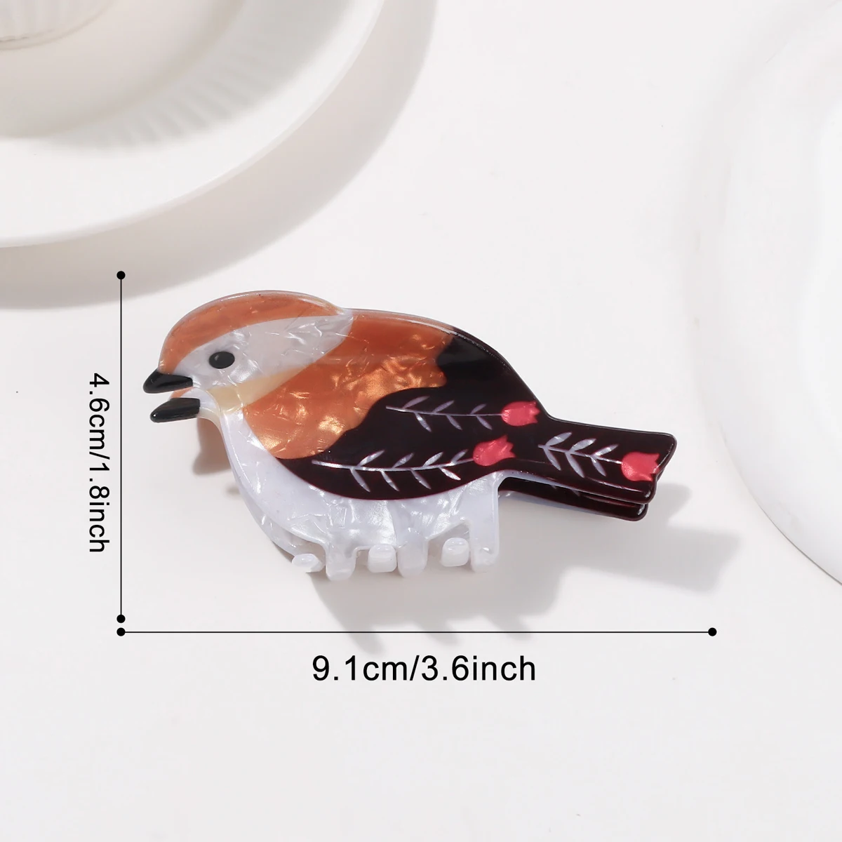 1PC PVC Cute Bird Grab Clip, Women's Smart and Cute Colorful Hairpin Shark Clip Hair Accessories