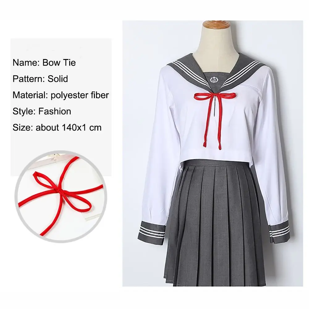 Simple Solid Color Neck Tie Thin Satin Bowtie Ribbon Knot Ladies Girl