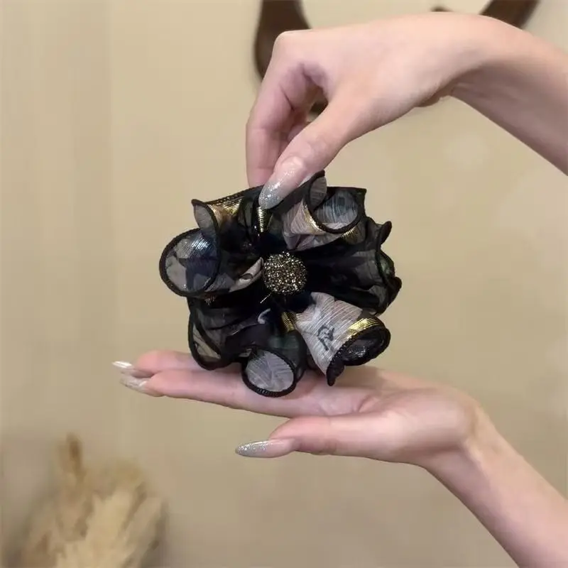 1 Pcs Women's Hair Claw Korean Rhinestone Flower Bow Lace Elegant Sweet Gentle Hair Grabs Versatile Hair Accessories For Girl