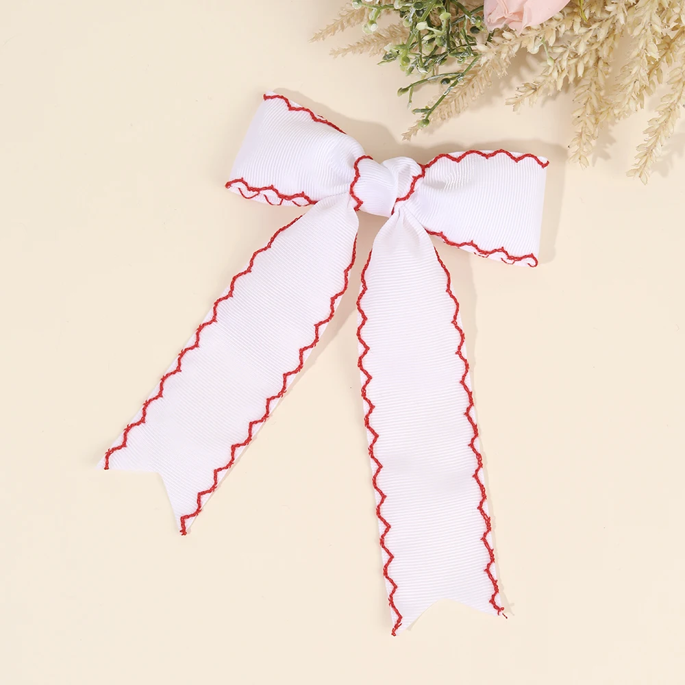 Navy Blue Ribbon Bow Hair Clip Satin Fabric Hairpin Elegant Hair Accessory For Women Girls Sweet Party Daily Headdress Headwear