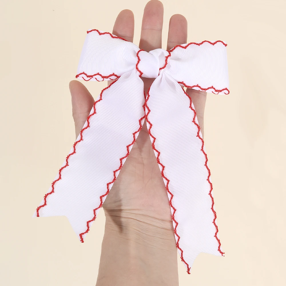 Navy Blue Ribbon Bow Hair Clip Satin Fabric Hairpin Elegant Hair Accessory For Women Girls Sweet Party Daily Headdress Headwear
