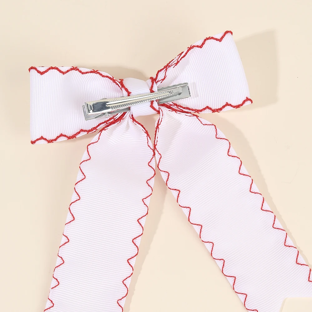 Navy Blue Ribbon Bow Hair Clip Satin Fabric Hairpin Elegant Hair Accessory For Women Girls Sweet Party Daily Headdress Headwear