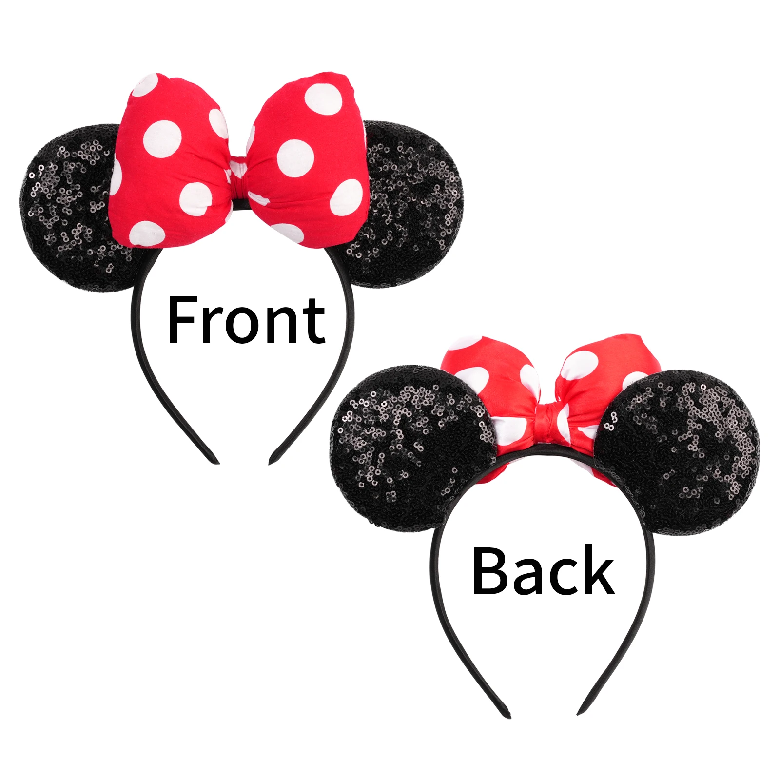 2026 New Cartoon Big Size Classic DOT Sequin Bow Headband For Women Party Girl Hairband Festival Park Trip DIY Hair Accessories