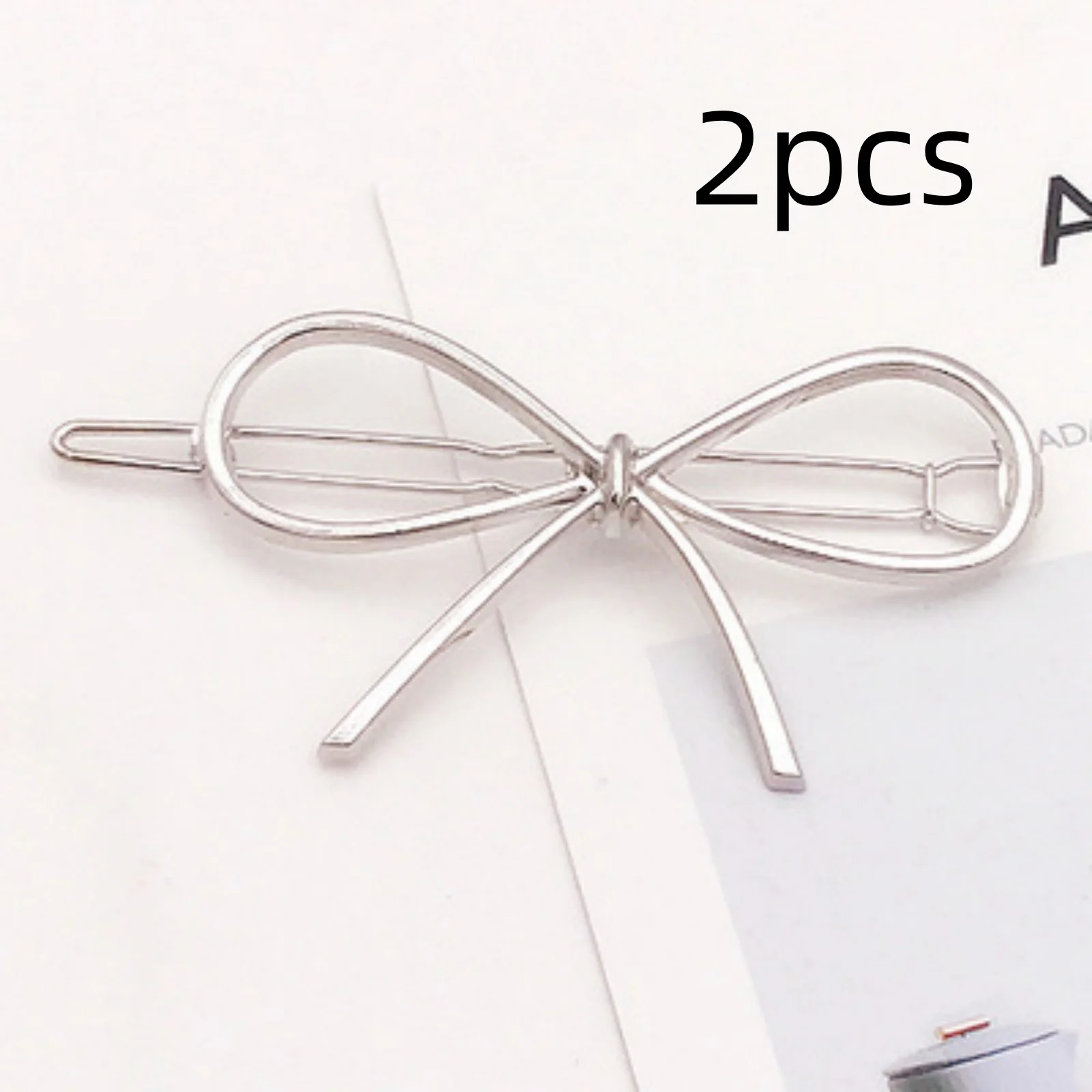 2pcs Bow Hair Clips for Women, Metal Alloy Hair Accessories, Cute Butterfly Knot Design, Stylish Hairpins for Daily & Party Use