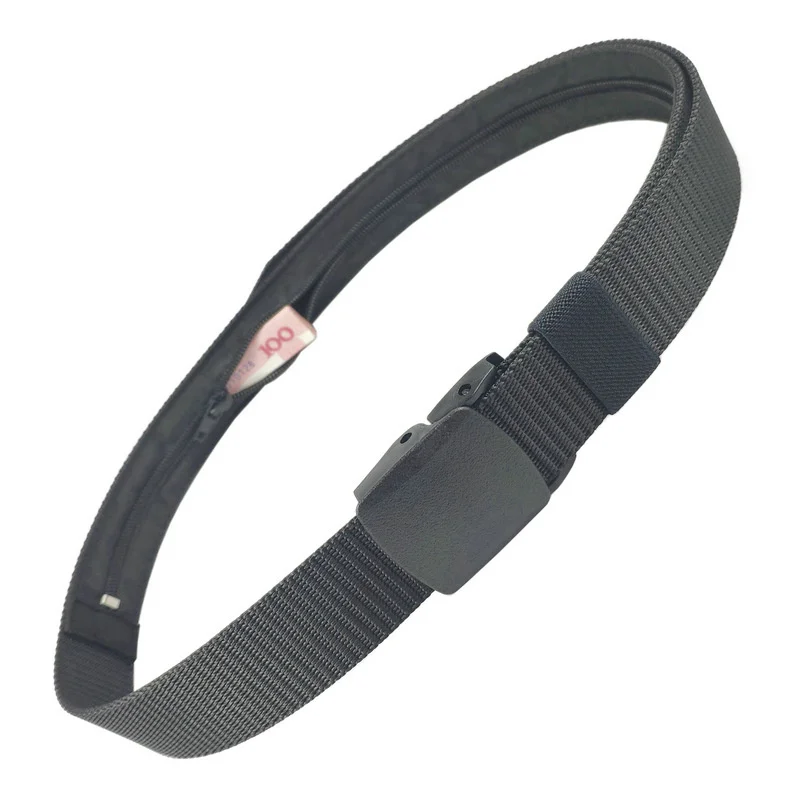Travel Cash Anti Theft Belt Waist Bag Women Portable Hidden Money Strap Belt Wallet Waist Pack Men Secret Hiding Belt 1/2PCS