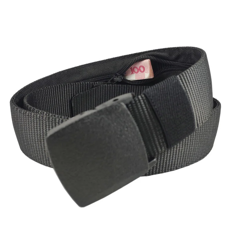 Travel Cash Anti Theft Belt Waist Bag Women Portable Hidden Money Strap Belt Wallet Waist Pack Men Secret Hiding Belt 1/2PCS