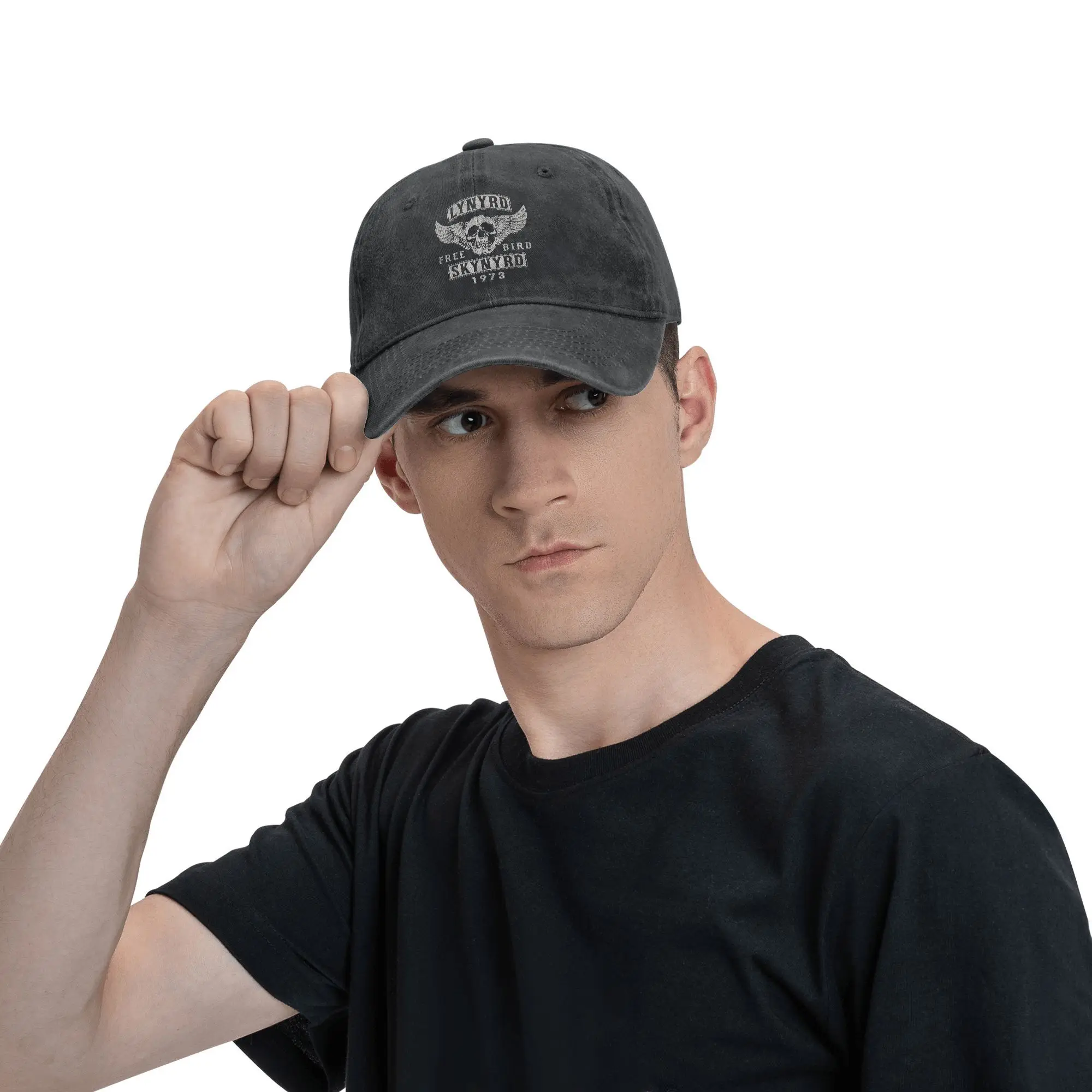 Lynyrded Free Bird Skull Skynyrded Unisex Baseball Cap 1973 Distressed Washed Hats Vintage Outdoor Activities Adjustable Sun Cap