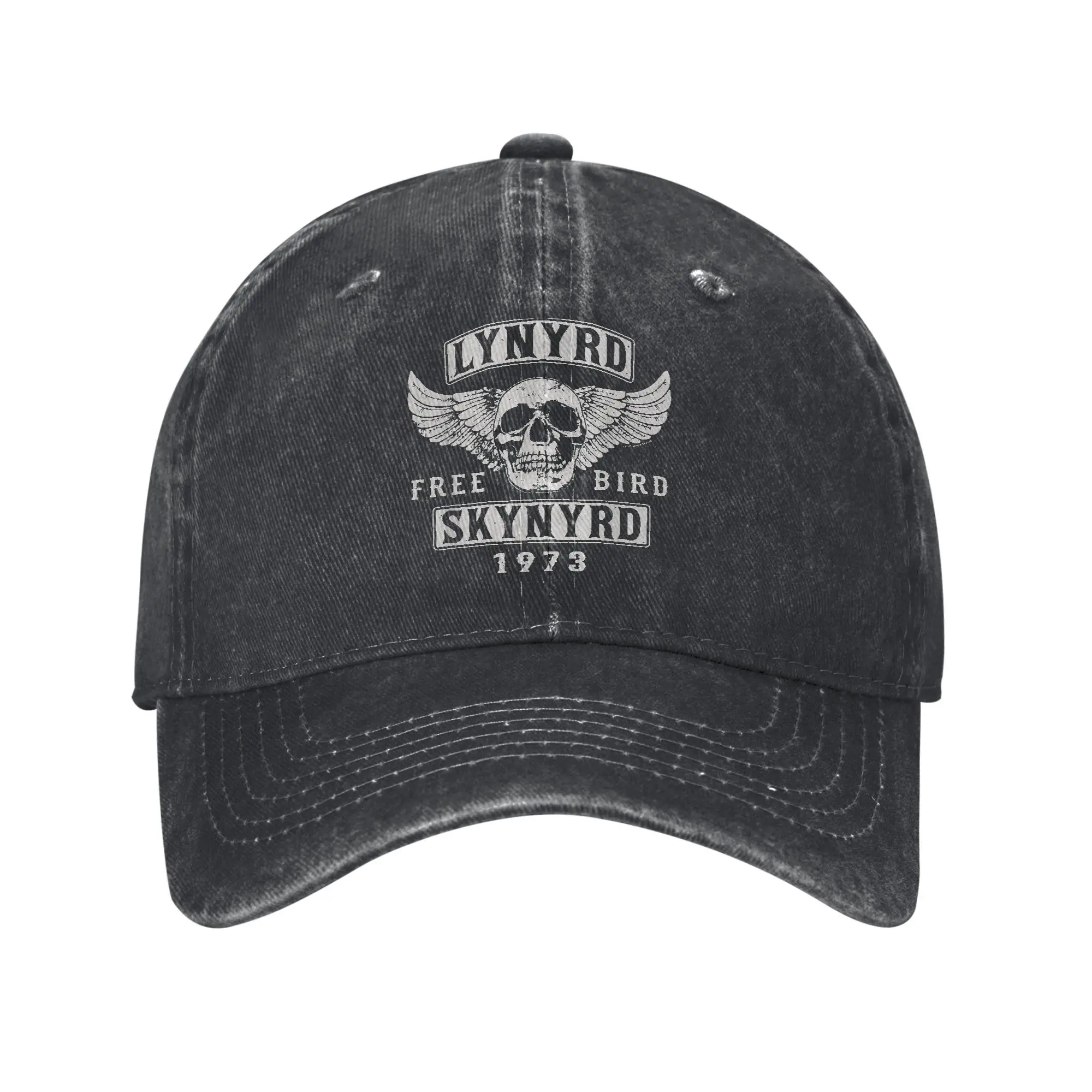 Lynyrded Free Bird Skull Skynyrded Unisex Baseball Cap 1973 Distressed Washed Hats Vintage Outdoor Activities Adjustable Sun Cap