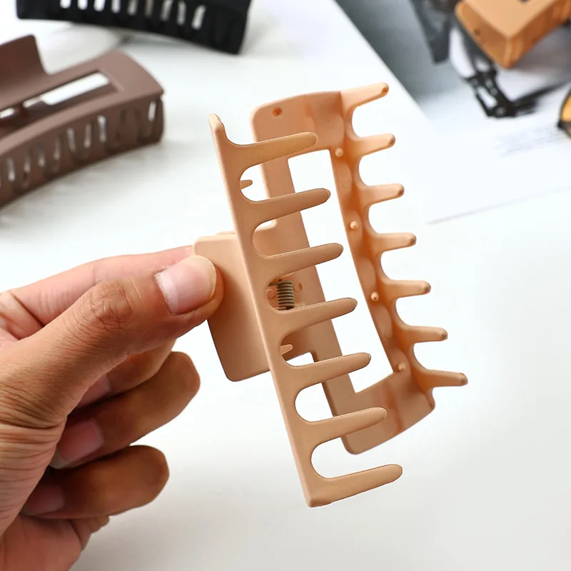 4PCS Claw Clip Set - Large-sized Claw Clips, Rubber Paint Non-marking Clips, Square Hair Clips, Shark Clips, Anti-slip Clips