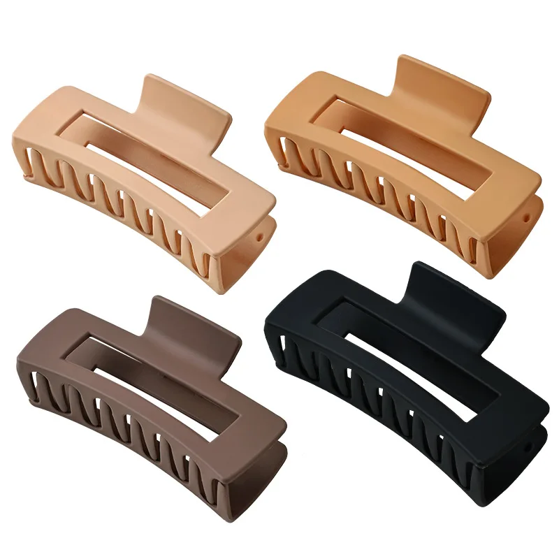 4PCS Claw Clip Set - Large-sized Claw Clips, Rubber Paint Non-marking Clips, Square Hair Clips, Shark Clips, Anti-slip Clips