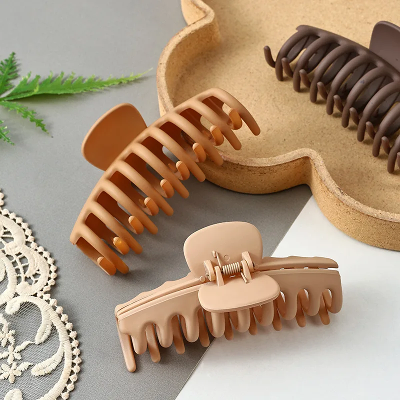 4PCS Claw Clip Set - Large-sized Claw Clips, Rubber Paint Non-marking Clips, Square Hair Clips, Shark Clips, Anti-slip Clips