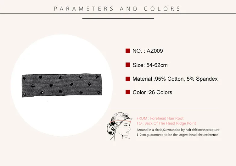 Women Colorful Heart Ribbed Headbands HairBands Casual Elastic Headwear Hair Accessories Ladies Girls Head Wraps Gift