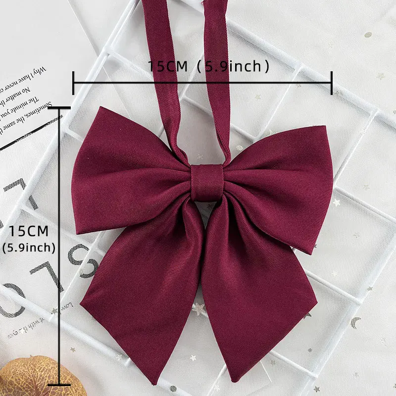 1 Piece of Girls' Bow Tie Japanese Jk Uniform College Style Floral Graduation Photo Black Burgundy Navy Solid Color Bowknot