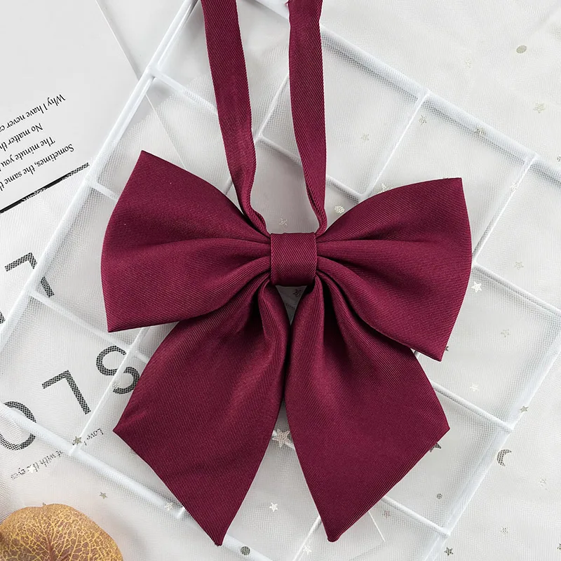 1 Piece of Girls' Bow Tie Japanese Jk Uniform College Style Floral Graduation Photo Black Burgundy Navy Solid Color Bowknot