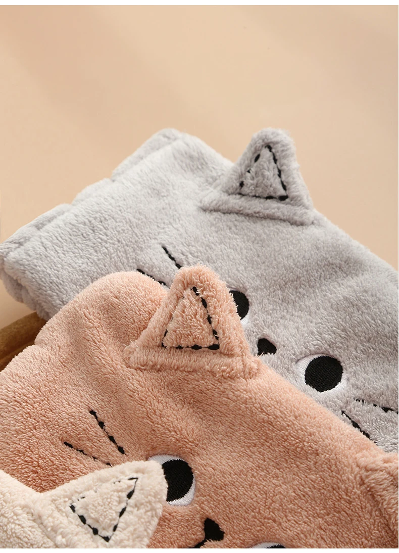 Cat Coral Fleece Head Bands for Women Cute Soft Hair Bows Headband Hairbands Wash Face Make Up Turbans Bandage Girls Accessories