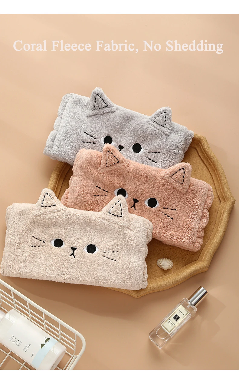 Cat Coral Fleece Head Bands for Women Cute Soft Hair Bows Headband Hairbands Wash Face Make Up Turbans Bandage Girls Accessories