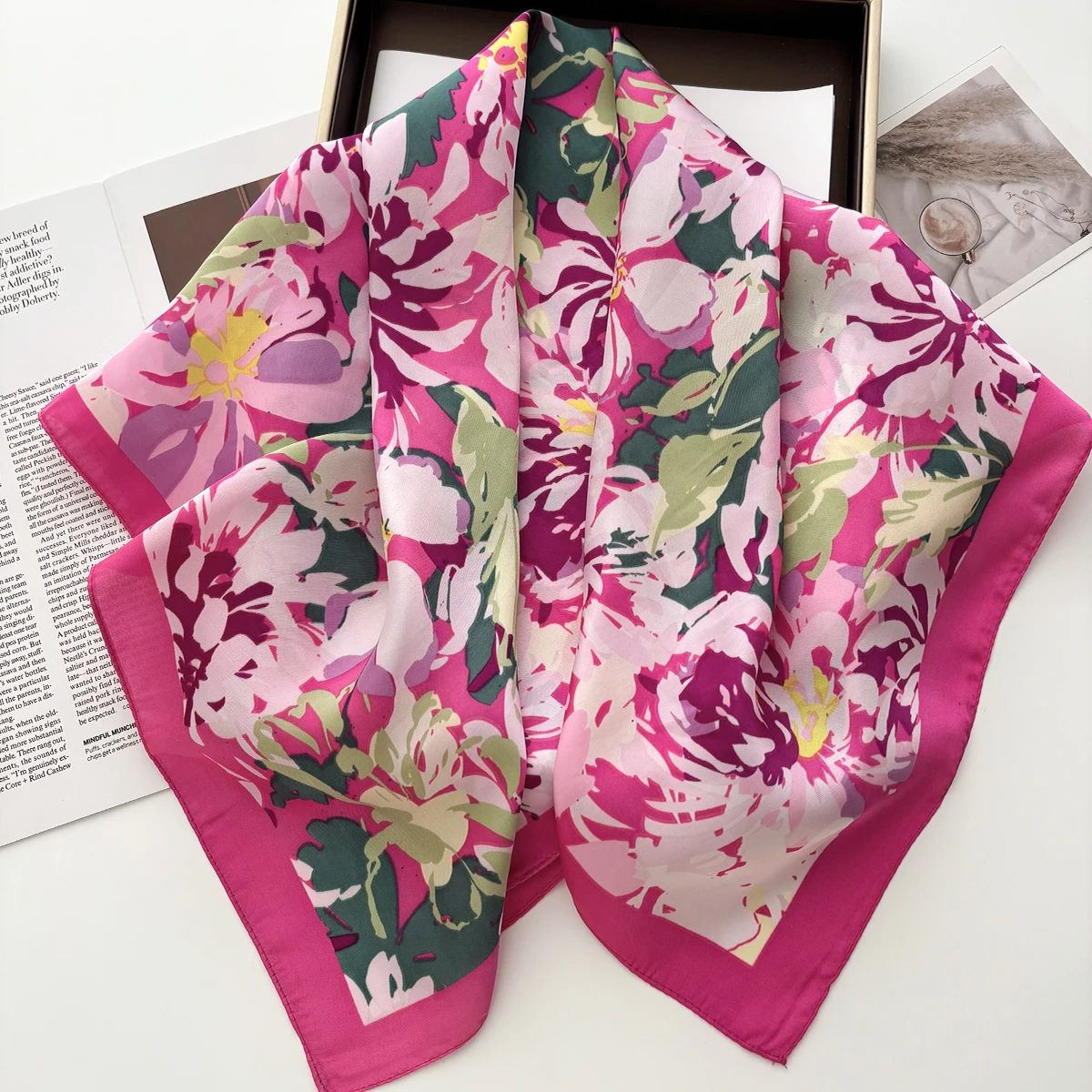 1pc 70*70cm Square Scarf Women Luxury Bandana Head Fashion Lady Hair Shawl Wrap Spring Summer Female Neckerchief Hijab