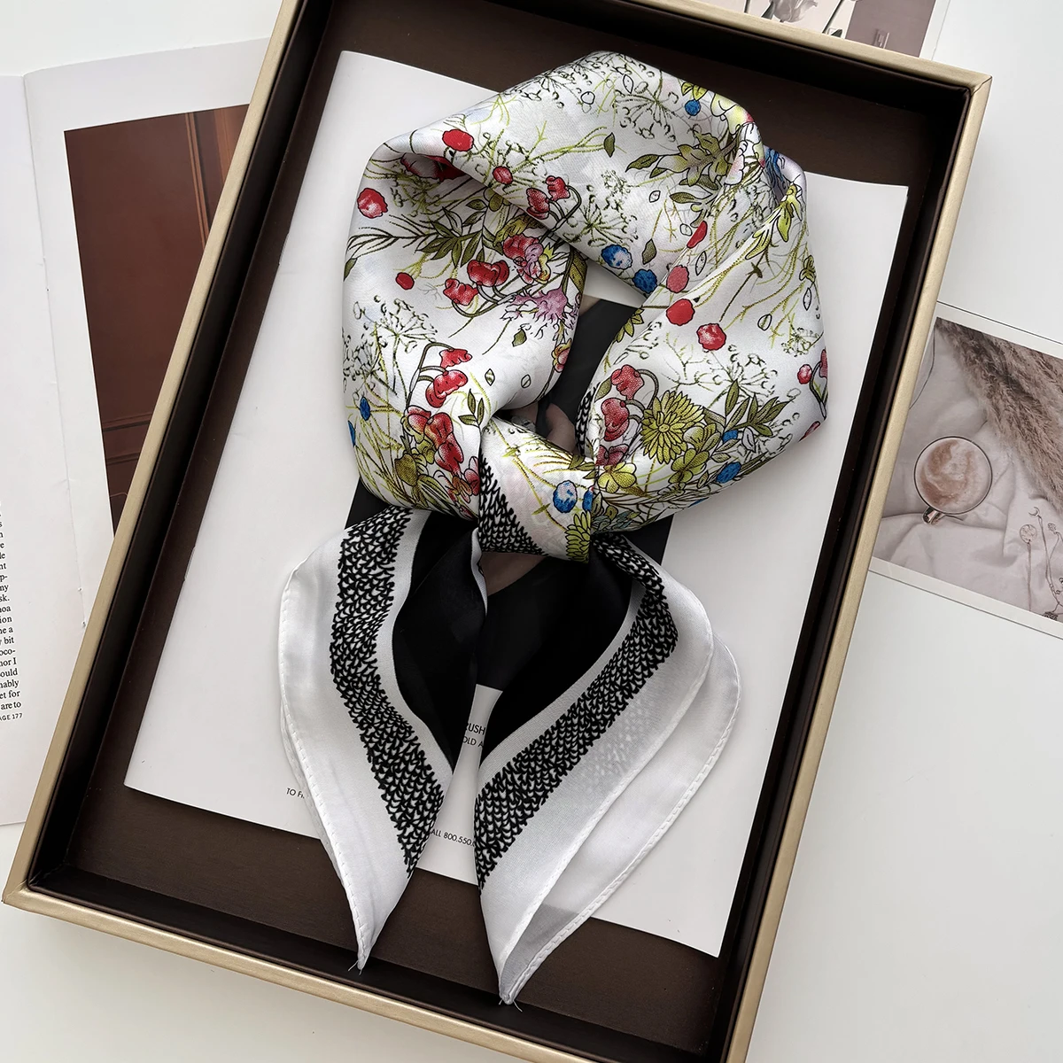 1pc 70*70cm Square Scarf Women Luxury Bandana Head Fashion Lady Hair Shawl Wrap Spring Summer Female Neckerchief Hijab
