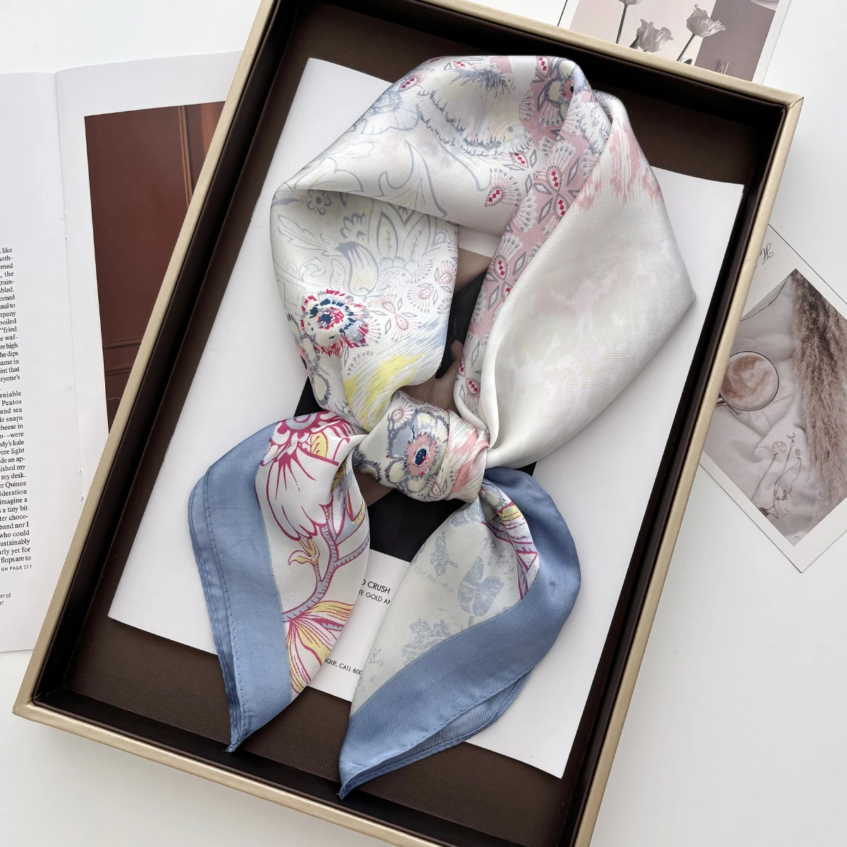 1pc 70*70cm Square Scarf Women Luxury Bandana Head Fashion Lady Hair Shawl Wrap Spring Summer Female Neckerchief Hijab