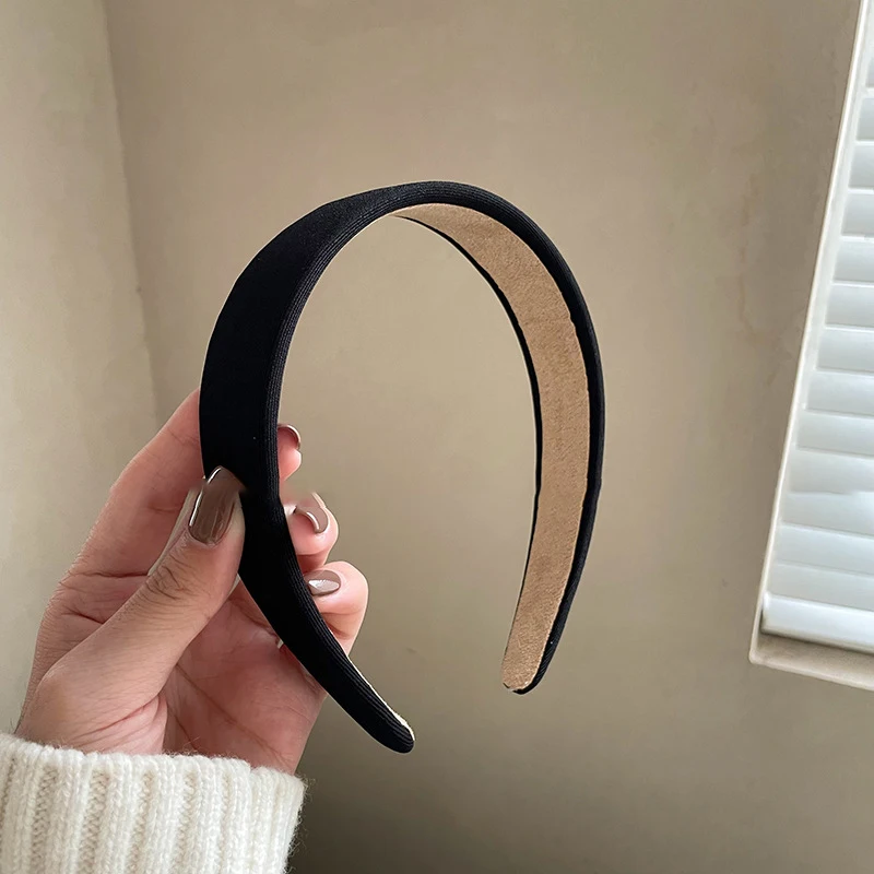 1pc Elegant Hair Pressing Wash Hair Binding Band for Women, New Summer Design, Wide-rimmed Black Hair Clip Headband Headpiece.