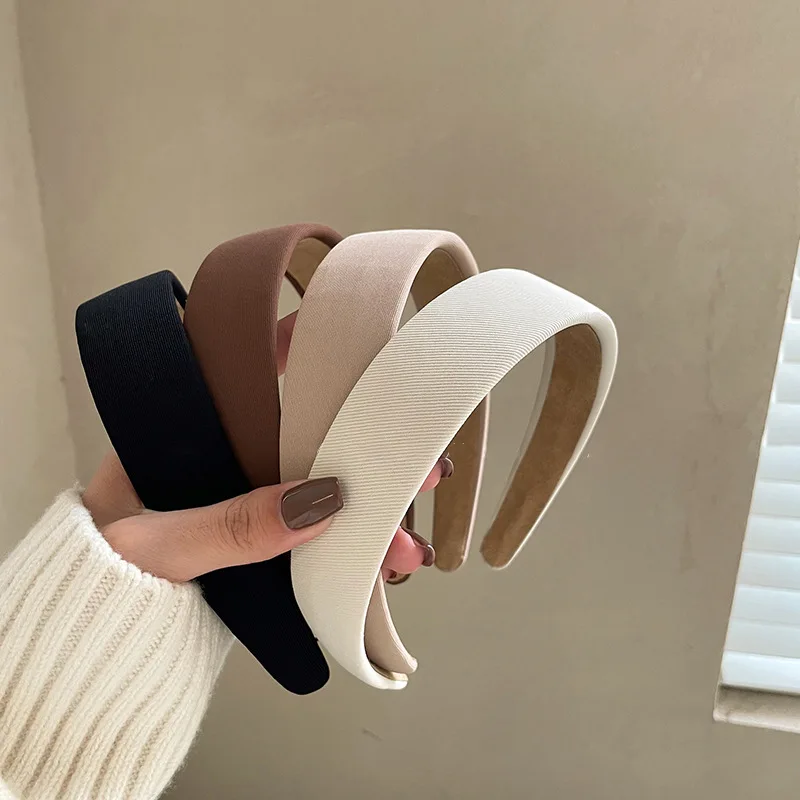 1pc Elegant Hair Pressing Wash Hair Binding Band for Women, New Summer Design, Wide-rimmed Black Hair Clip Headband Headpiece.