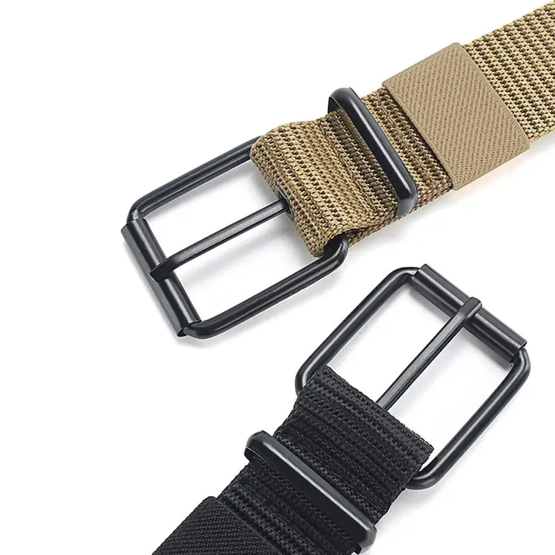 Men's Belt Porous Canvas Pin Buckle Leather Belt Outdoor Sports Belt Women's Trendy Eyelet Belt With Jeans Belt For Men Women