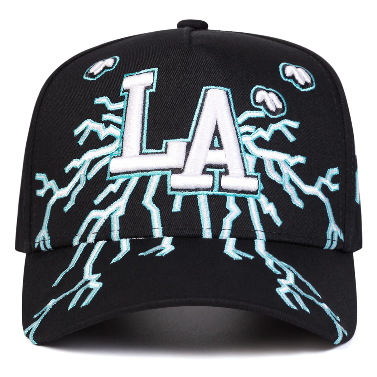 Unisex LA Embroidery Lightning Baseball Caps Spring Autumn Outdoor Adjustable Casual Hats Sunscreen Hat Sports Cap