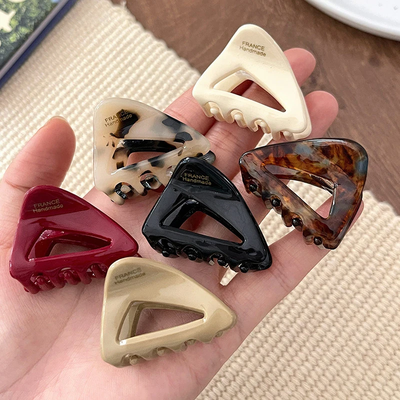 Women's Small Triangular Acetic Acid Hair Clip - Delicate Hair Accessories