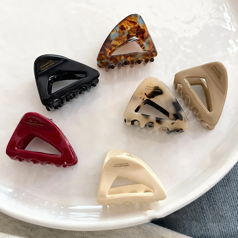Women's Small Triangular Acetic Acid Hair Clip - Delicate Hair Accessories