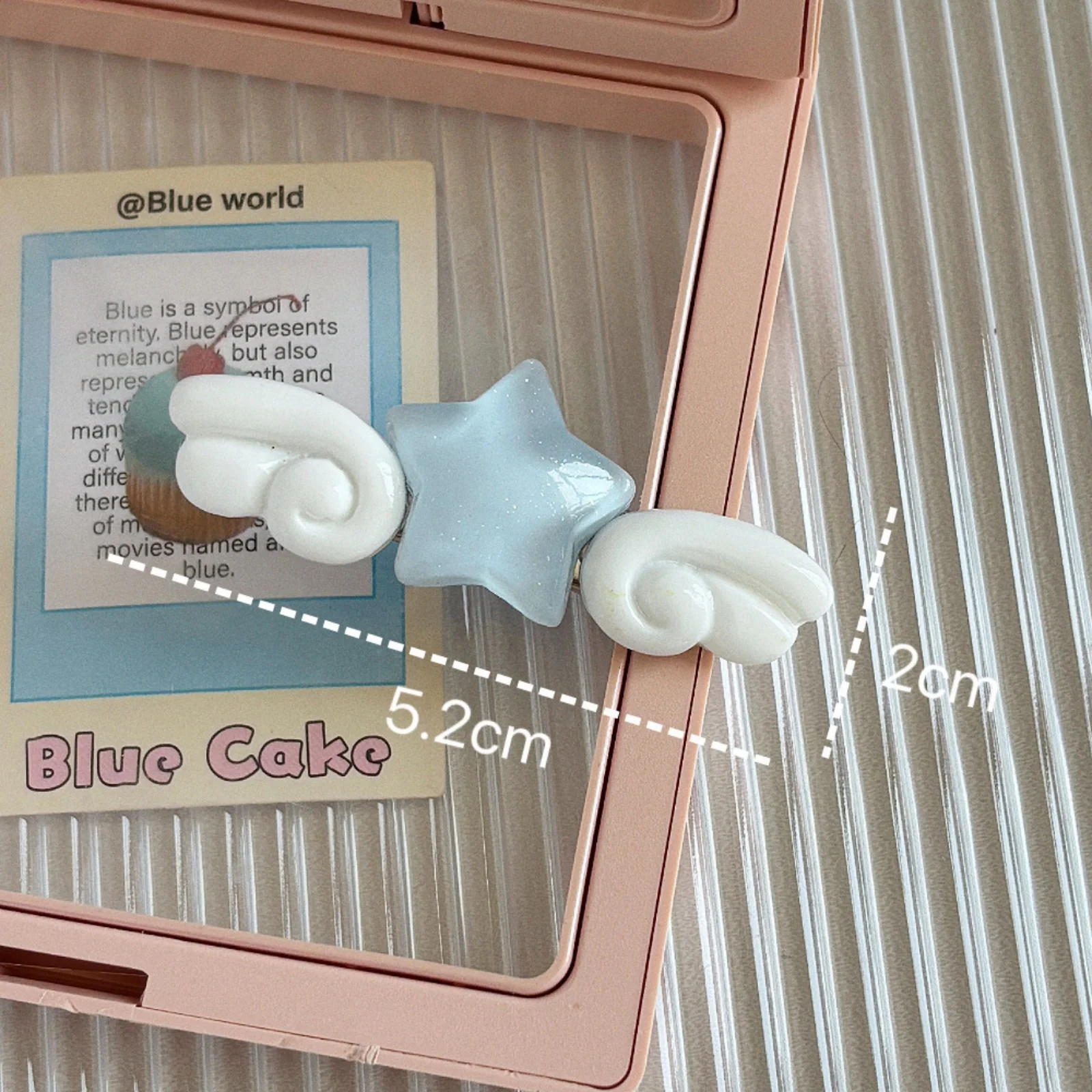 2PCS Cute Star Wing Hair Clips For Girls Sweet Acrylic Bangs Hairpins Lovely Summer Spring Hair Accessories For Daily Hairstyles