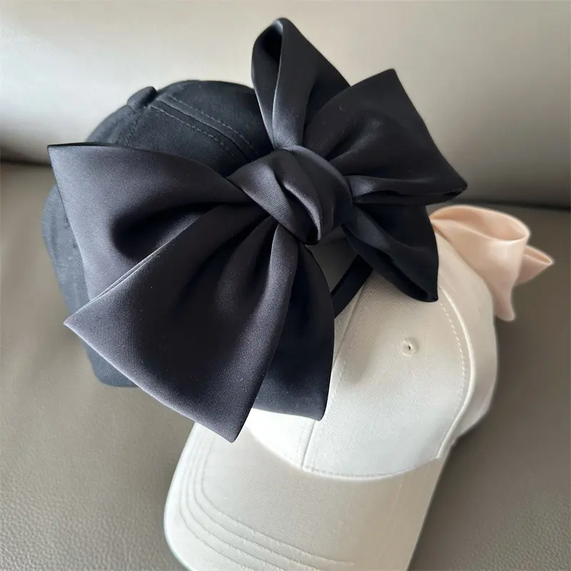 Lovely Big BowKnot Baseball Cap Versatile Girl's Streetwear Bowknot Hat Adjustable Cotton Snapback Casual Sun Hat Visors Hat