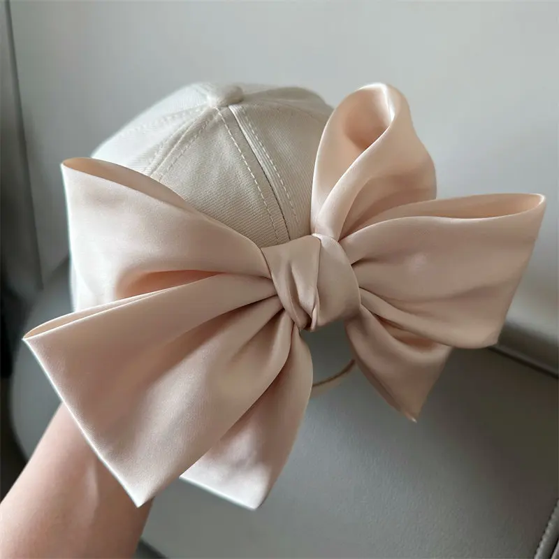 Lovely Big BowKnot Baseball Cap Versatile Girl's Streetwear Bowknot Hat Adjustable Cotton Snapback Casual Sun Hat Visors Hat