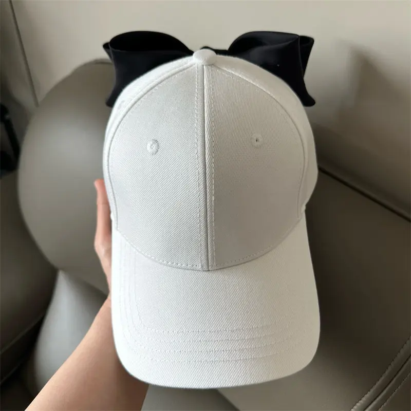 Lovely Big BowKnot Baseball Cap Versatile Girl's Streetwear Bowknot Hat Adjustable Cotton Snapback Casual Sun Hat Visors Hat