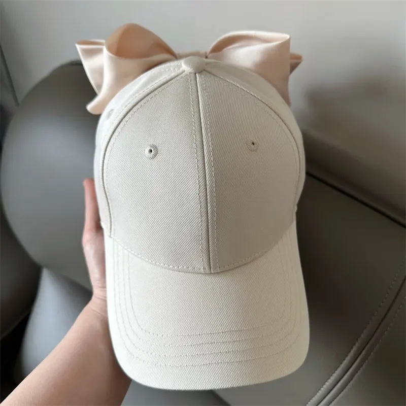 Lovely Big BowKnot Baseball Cap Versatile Girl's Streetwear Bowknot Hat Adjustable Cotton Snapback Casual Sun Hat Visors Hat
