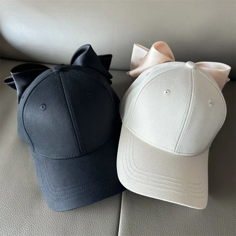 Lovely Big BowKnot Baseball Cap Versatile Girl's Streetwear Bowknot Hat Adjustable Cotton Snapback Casual Sun Hat Visors Hat