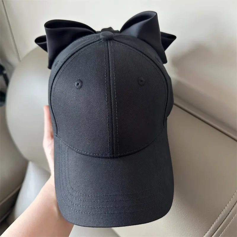 Lovely Big BowKnot Baseball Cap Versatile Girl's Streetwear Bowknot Hat Adjustable Cotton Snapback Casual Sun Hat Visors Hat