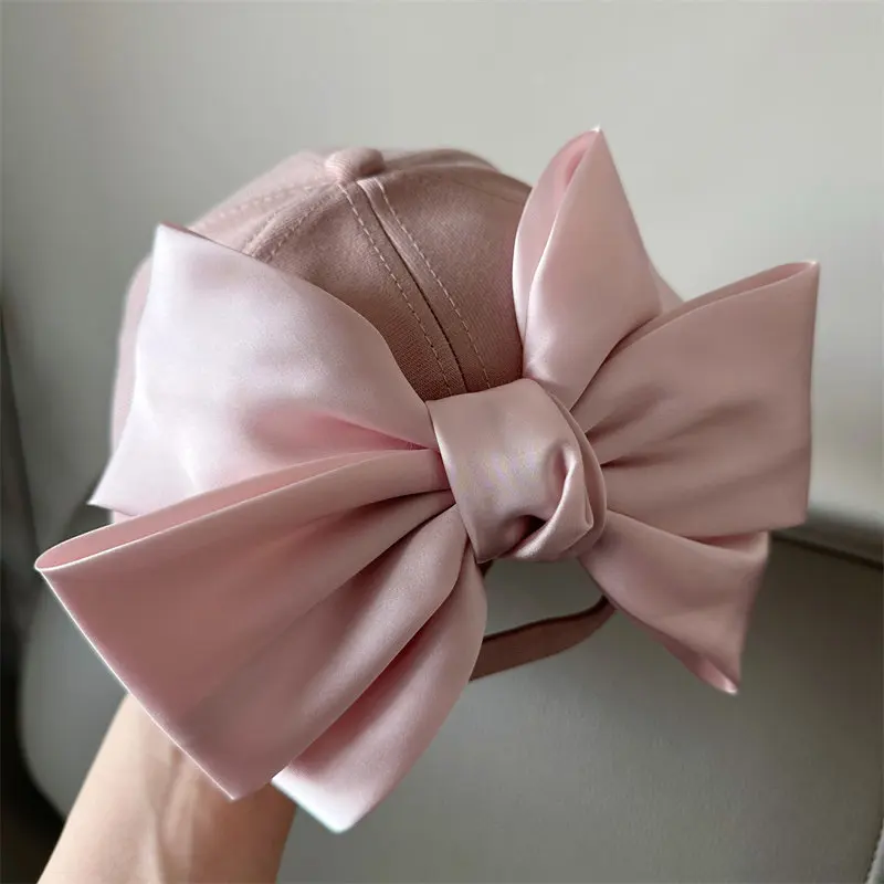 Lovely Big BowKnot Baseball Cap Versatile Girl's Streetwear Bowknot Hat Adjustable Cotton Snapback Casual Sun Hat Visors Hat